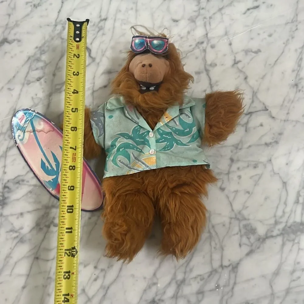 ALF 1980s TV Alien Burger King Hawaiian Shirt Surfer Plush Stuffed Hand Puppet